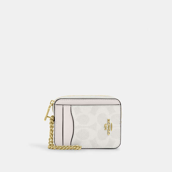 Coach Handbags - Coach 🆕 Zip Card Case In Signature Canvas Gold/White/Chalk